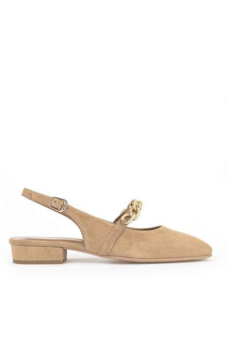 Hakiki Deri Kadın Topuklu Ayakkabı Taba