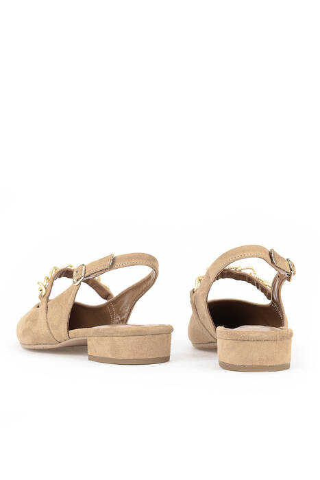 Hakiki Deri Kadın Topuklu Ayakkabı Taba