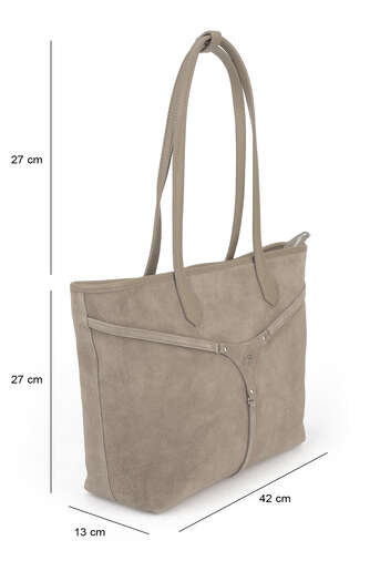 Ziya - Beige Genuine Leather/Faux Leather Women's Bags (1)