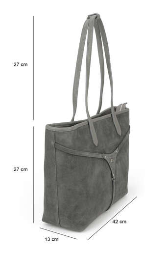 Ziya - Grey Genuine Leather/Faux Leather Women's Bags (1)