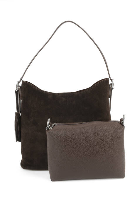 Hakiki Deri Kadın Çanta Kahverengi