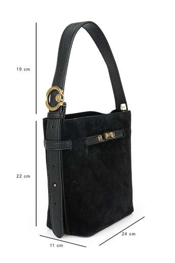 Ziya - Black Genuine Leather/Faux Leather Women's Bags (1)