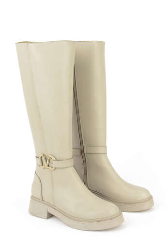 Ziya - Beige Women's Tall Boots (1) Ziya - Beige Women's Tall Boots (1)