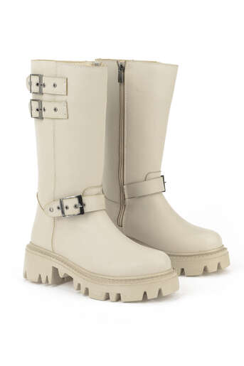 Ziya - Beige Women's Tall Boots (1) Ziya - Beige Women's Tall Boots (1)